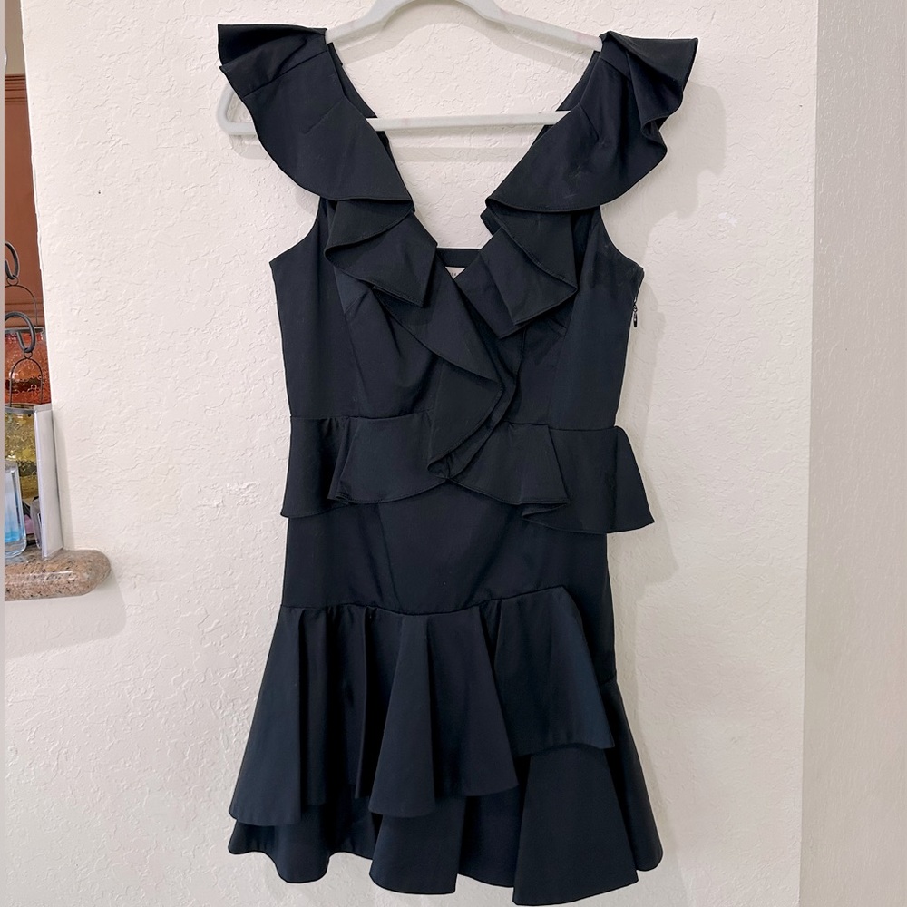 NWT Rebecca Taylor black ruffle dress- Size 6